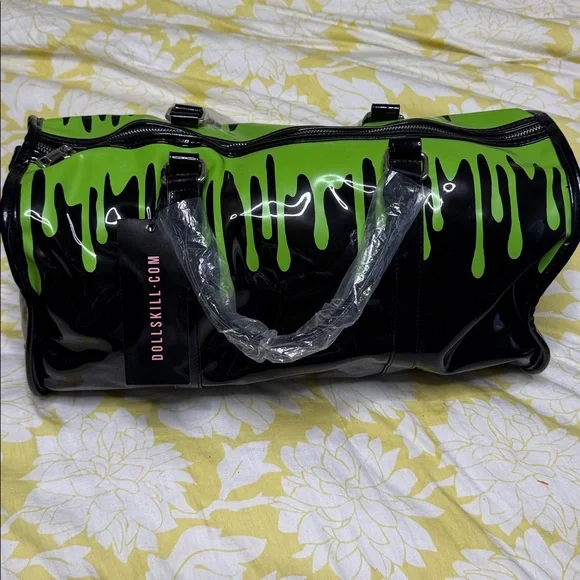 Black and Green Drip Duffel Bag dolls kill NTW weekender - Picture 2 of 4